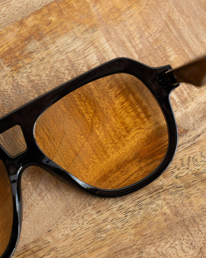 Retro 80s Style Aviator Sunglasses Black Orange Tint Punk