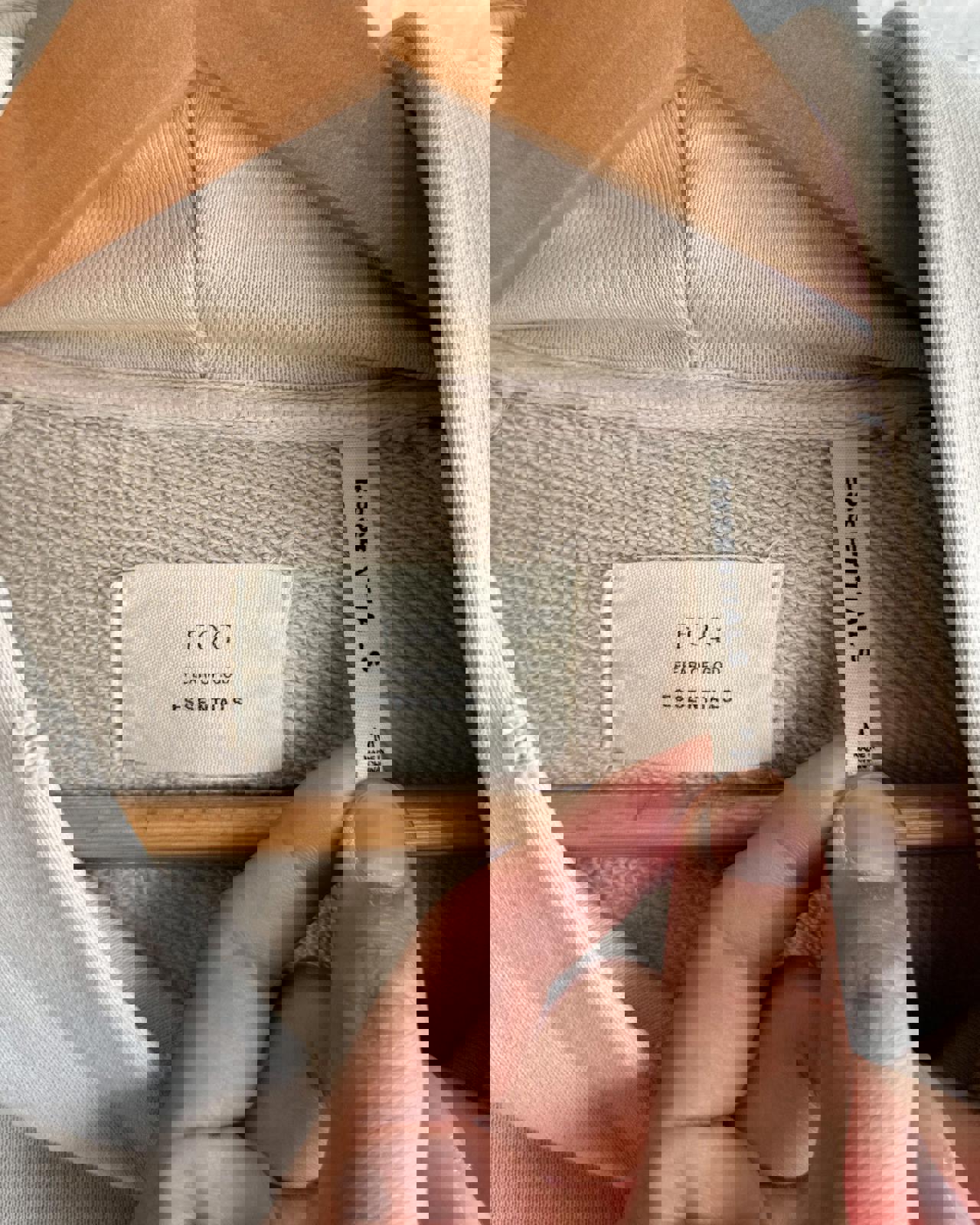 Fear Of God Essentials Heavyweight French Terry Cotton Hoodie Cream Size M