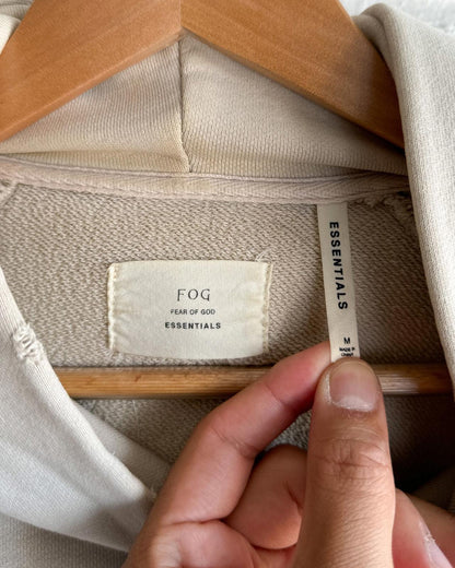 Fear Of God Essentials Heavyweight French Terry Cotton Hoodie Cream Size M