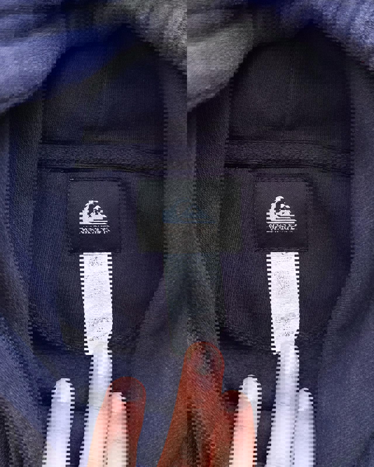 Vintage Quiksilver Hoodie Men's XL Y2K Surf Style Skater Grunge Sleeve Hit