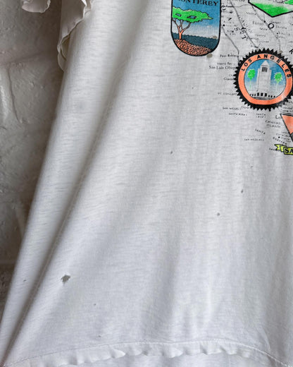 Vintage 80s California T Shirt Single Stitch Thrashed Threadbare Men's XL