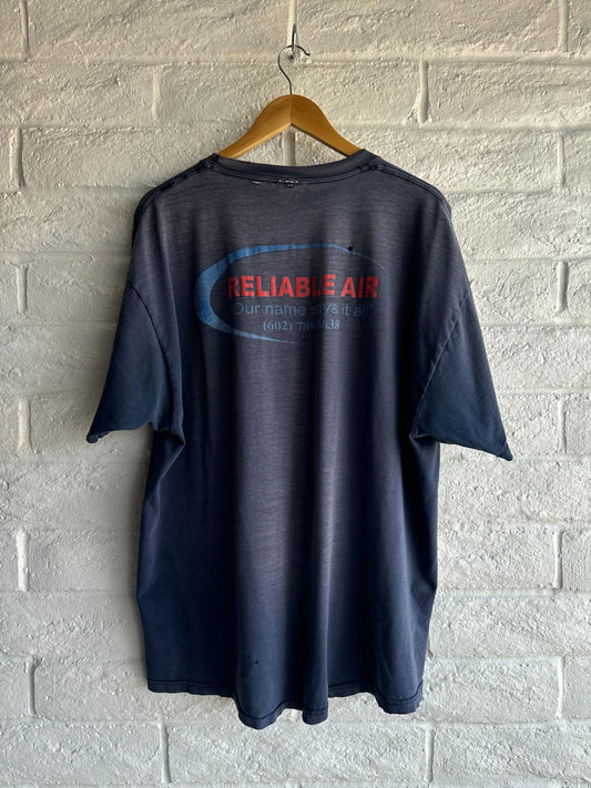 Vintage 90s Reliable Air Workwear T Shirt Sun Faded Distressed Men's Size XL