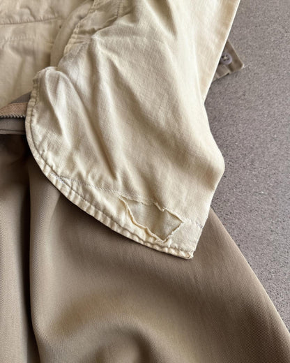 Vintage 50s 60s Khaki Gaberdine Trouser Pants Highrise 30x30