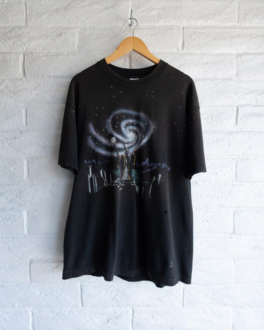 Vintage 90s Wizard AOP Single Stitch T Shirt Sun Faded Distressed Men's Size L
