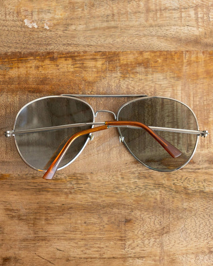 Vintage 70s 80s Lorillard Aviator Sunglasses Silver