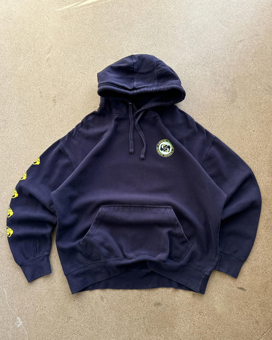 Vintage Quiksilver Hoodie Men's XL Y2K Surf Style Skater Grunge Sleeve Hit