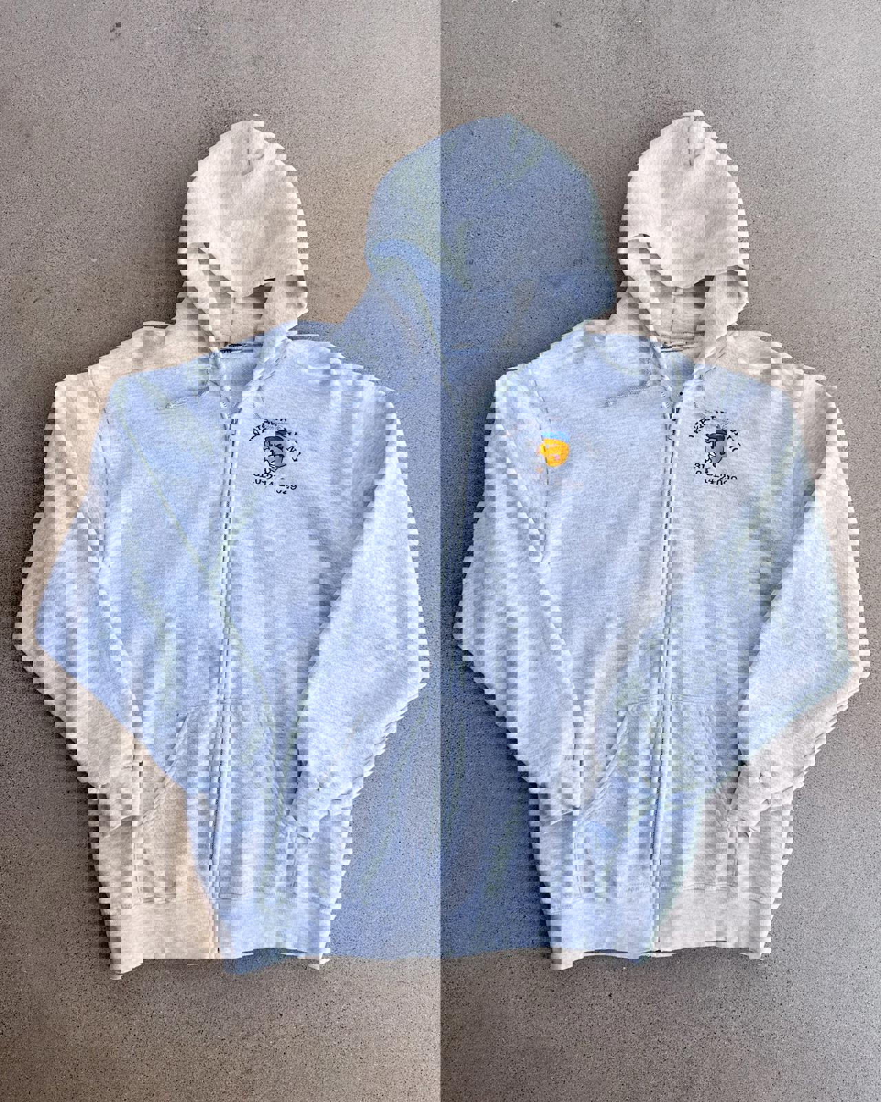 Vintage Lee Heavyweight Hoodie Y2K Gray Zip Up Weiss Building Workwear Men's L