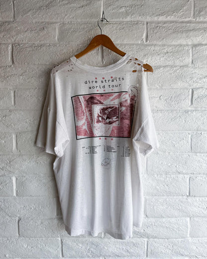 Vintage 90s Dire Straits On Every Street World Tour T Shirt Single Stitch Thrashed Threadbare Men's XL