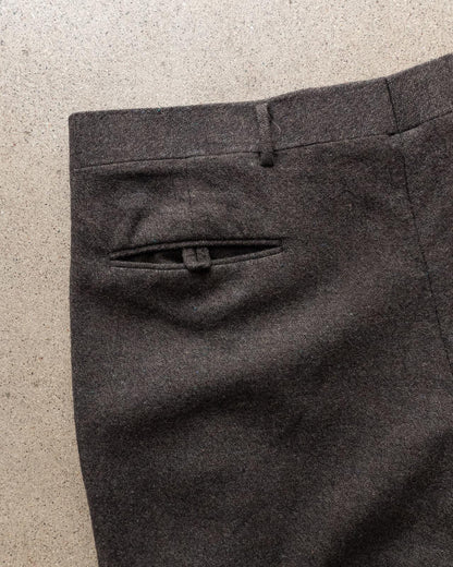 Vintage Brown Pleated Cuffed Wool Trouser Pants Straight Leg 100% Pure Wool Men's 37x29