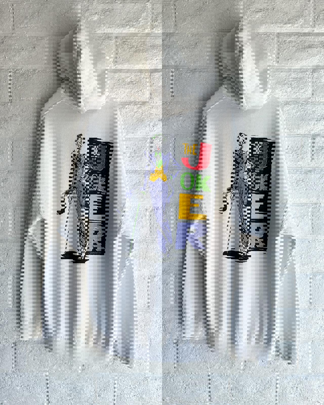 The Joker DC Comics Hoodie White Men's L Y2K Batman Superman Gotham Cartoon