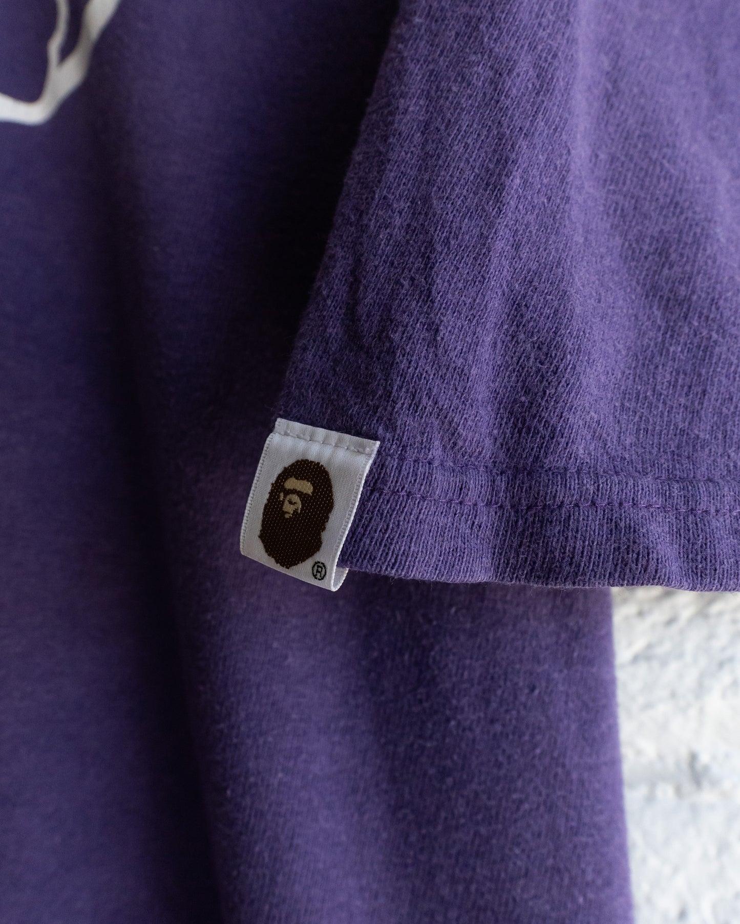 Vintage A Bath Ape Baseball Graphic T Shirt Purple Men's Size Large Made In Japan