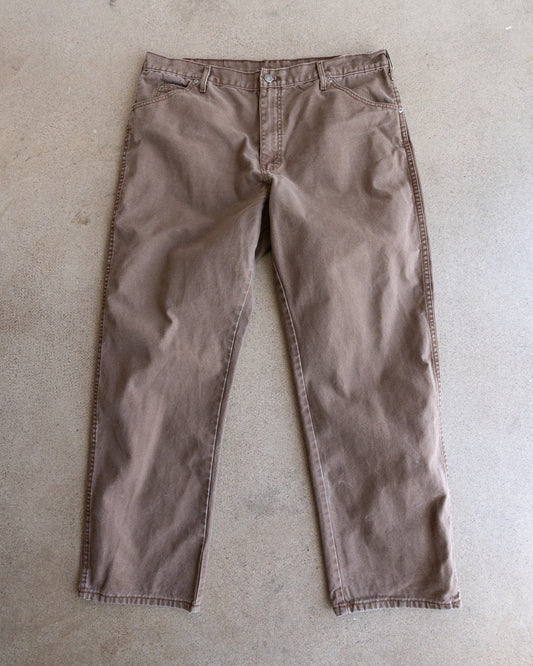 Vintage Dickies Carpenter Pants Y2K Baggy Workwear Men's 39x30 Brown
