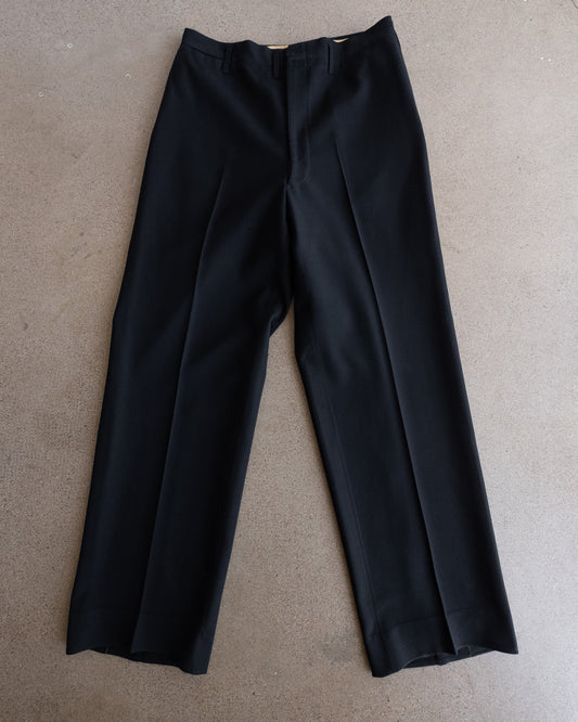 Vintage 40s Black Gabardine Workwear Pants Men's Size 32x32 KOVER Zipper Made In USA